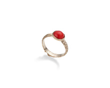 Carica l'immagine nel visualizzatore di Gallery, Anello Arcobaleno Corallo Gold - Sara Lubrano