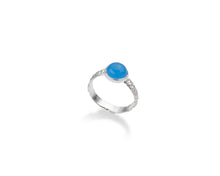 Carica l'immagine nel visualizzatore di Gallery, Anello Orme Arcobaleno Celeste Silver - Sara Lubrano
