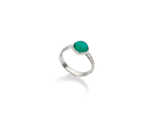 Anello Arcobaleno Verde Silver