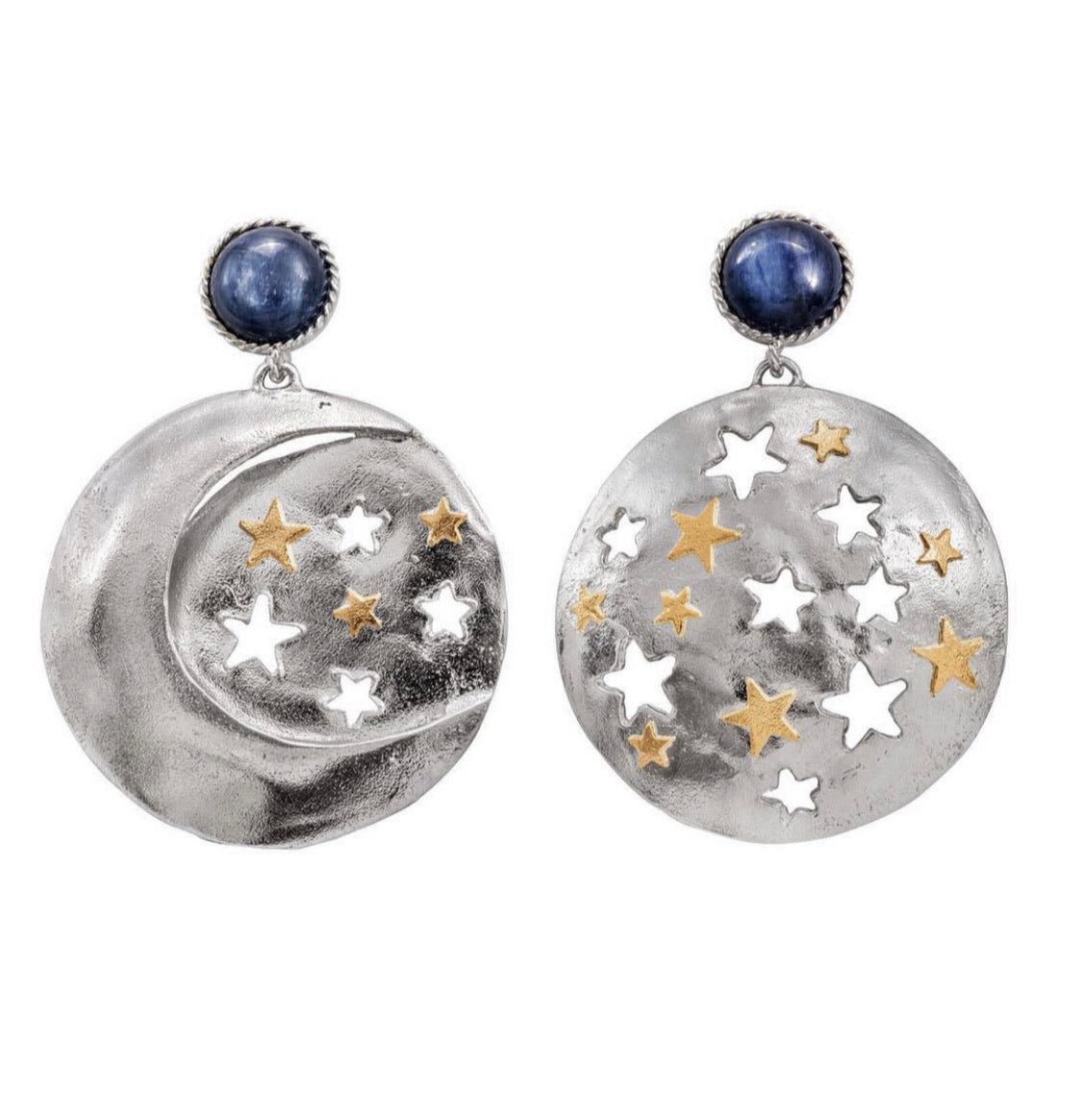 Orecchini Argento 925 Luna E Stelle E Sole – 2 Paia A Bottone Con Zirconi – Gioielli Ipoallergenici Per Donna E Bambina – Set Punto Luce - 3